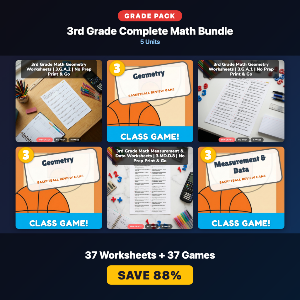 Complete 3rd Grade Math Resources: Worksheets & Games for All 37 Standards