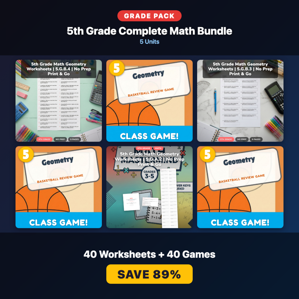 Complete 5th Grade Math Resources: 40 Worksheets & Games Bundle