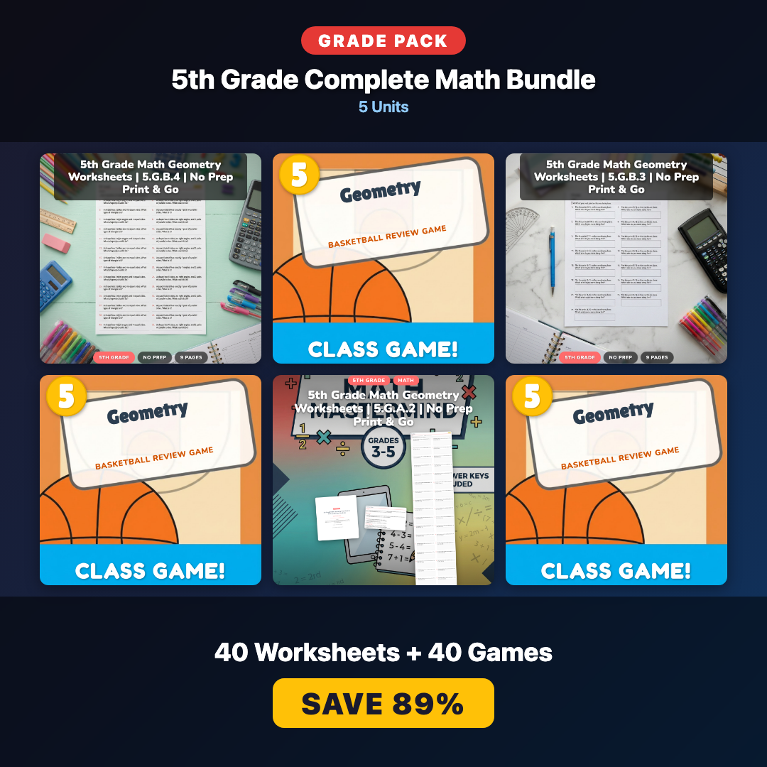 Complete 5th Grade Math Resources: 40 Worksheets & Games Bundle