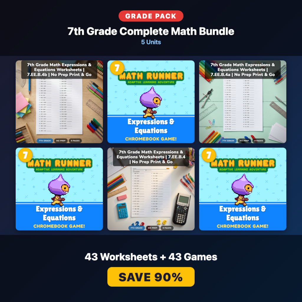 Complete 7th Grade Math Resources: 43 Worksheets & Games