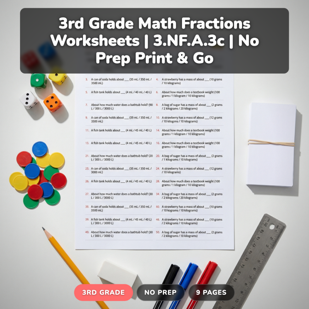 How to Teach Whole Number Fractions in 3rd Grade (+ Free Pack)